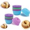 12 Pieces/Set Of Food-Grade Silicone Cake Molds, Multi-Colored Round Muffin Cups, Baking Silicone Cake Molds