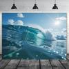 1 Stück Meereswellen Surfen Wandteppich Polyester 100 Art Deco Banner Mehrzweck Raumdekoration Universelle Feiertags-Festliche Dekoration