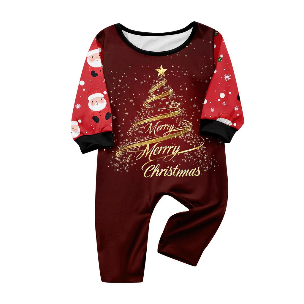 Christmas Print Cute Family Set Pajamas, Home Clothes, Family Set Long Sleeve Top Pants Set