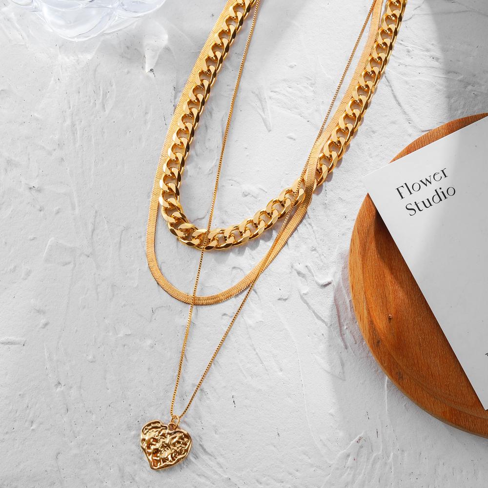 Set de 3 piese Colier Boemia Femei Colier Vintage Lanț de aur Colier de modă Pandantiv Colier Boem Bijuterii