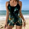 Women's Swimwear Tankini 2 Piece Swimsuit Fluid Marble Pattern Vacation Bathing Suits