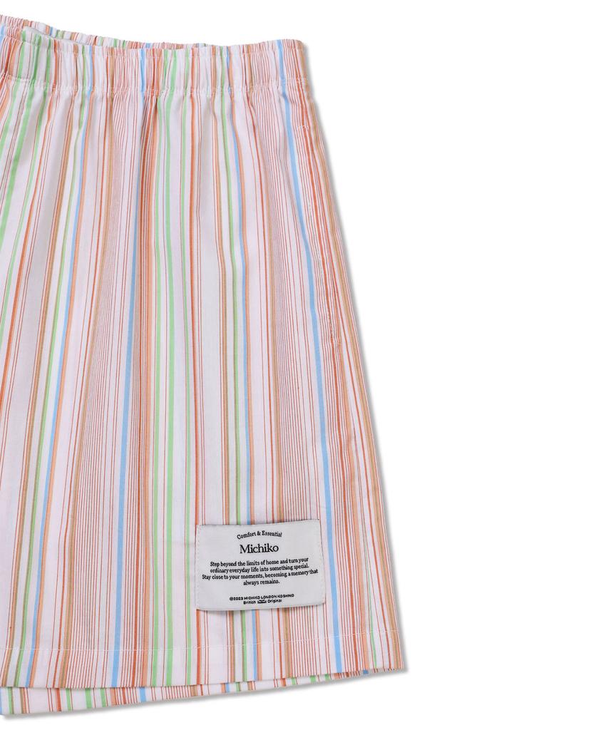 Michikoleondeonkosino Lazy One-Mile Shorts Red Green Stripe
