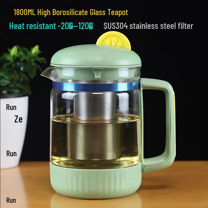 Large Heat-Resistant Glass Teapot with Filter for Flower Tea