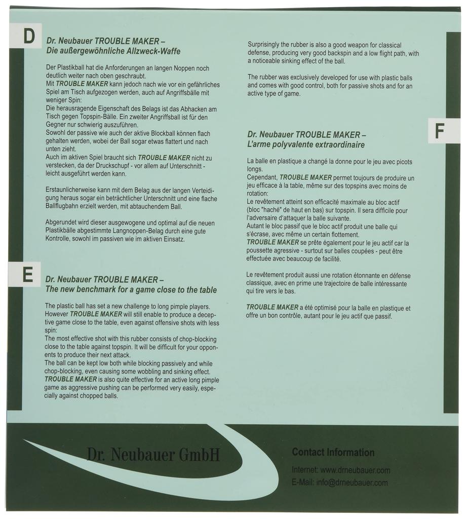 JUIC Table Tennis Rubber Troublemaker 1181 Red 0.6