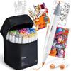 Ohuhu Marker 49 48 Medium Illustration Includes 1 Blender Honolulu B Series Brush-Type Pens, Pens, Colors, Professional-Use, Tones, Markers,