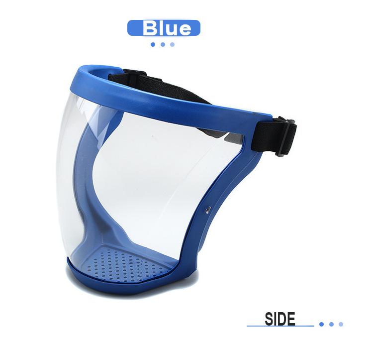 

Transparent Safety Mask WindProof Anti Fog Maskface Transparent Protective Safety Glasses Kitchen Protection Anti-splash Mask синий