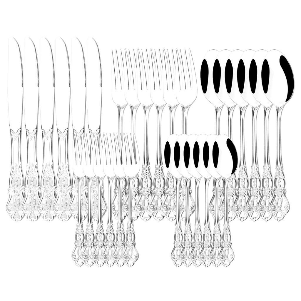 30 ks/6 sada sada příborů z nerezové oceli jídelní nože dezertní vidlička čajová lžička sada nádobí vintage duté nádobí svatební potřeby