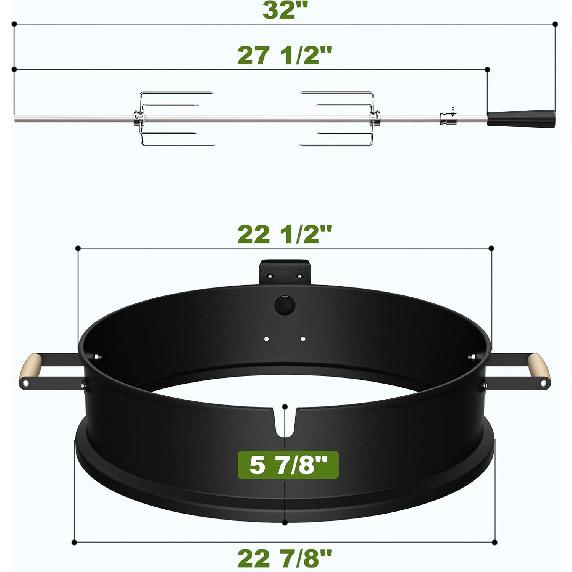 SHINESTAR Upgraded Rotisserie Kit for All Weber 22-Inch Kettle Charcoal and Other Similar Size Grills, Sturdy & Well Balanced, Part# 2290