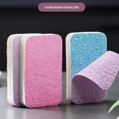 Rainbow Tearable Dishcloths: Absorbent, Lint-Free, Dual-Use Wet/Dry Cleaning Rags 