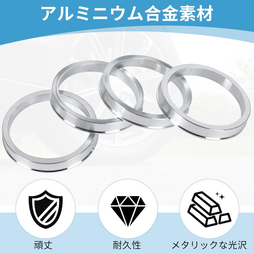 UmeMart Aluminium Nabenzentrierring 2,9 / 2,6 Zoll (73,1 / 65,1 mm), einstellen