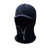 Men Knitted Woolen Hats Winter Zipper Thickened Plush One Piece Hat Collar Set Cap Outdoor Cycling Neck Protection For Male