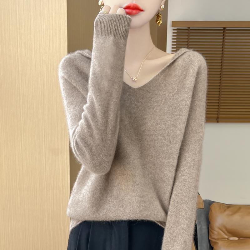 Women's Cashmere Sweater Qinghe Cashmere 30% Cashmere 70% Wool Autumn and Winter Pullover Warm and Fashionable