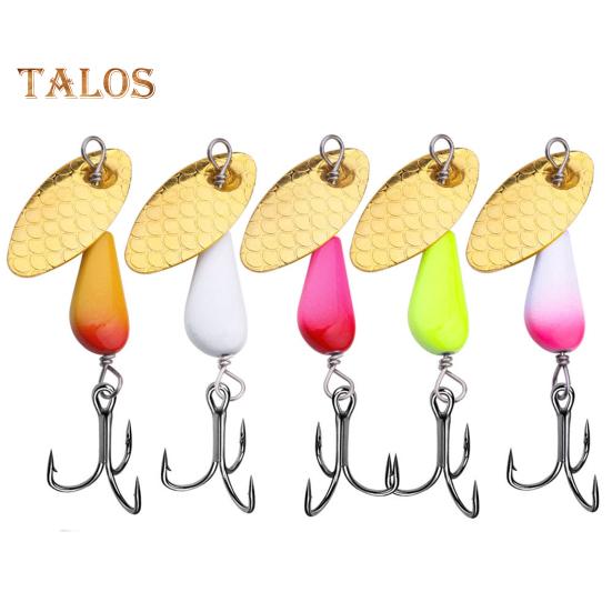 

5 шт. 5 см/4,6 г 6 см/6,8 г вращающаяся блесна с крючком из твердого металла вращающаяся приманка для соленой воды пресноводные судак окунь рыболовные принадлежности S