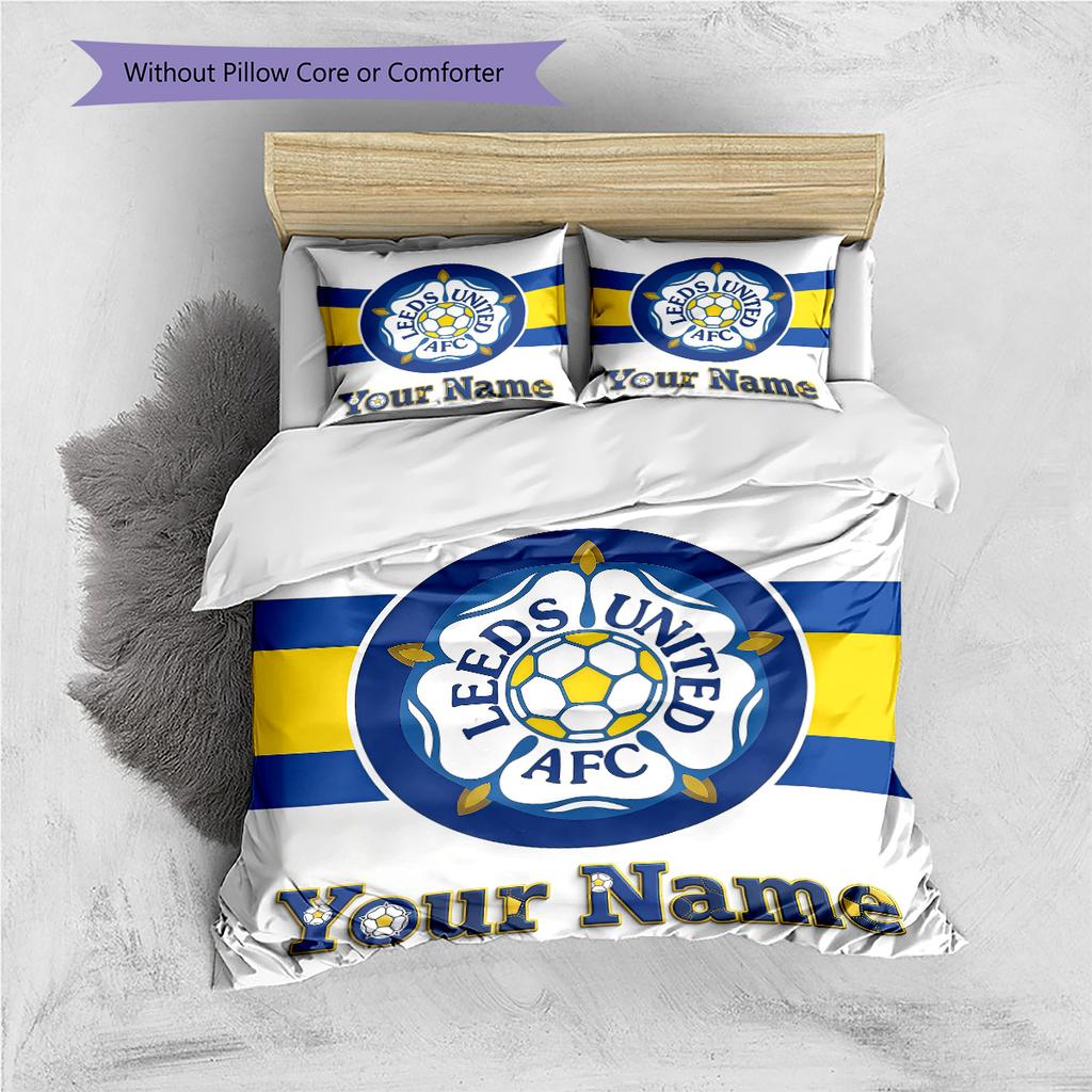 Op Maat Naam Leeds Fan Kleding Beddengoed, Dekbed Set Dekbedovertrek Kussensloop Huis Verjaardagscadeau (1 dekbedovertrek + 2 kussenslopen, zonder binnenkussen)