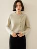 2025 Autumn/Winter Women's Thickened Cashmere Cardigan - Round Neck, Speckled Yarn, Slanted Buttons, Long Sleeve Wool Knit Sweater Coat