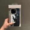 Luxury Black White Horse Painting Case for iPhone 17 16 15 14 13 12 11 Pro Max Art Animal Leather Shockproof Women Men Cover