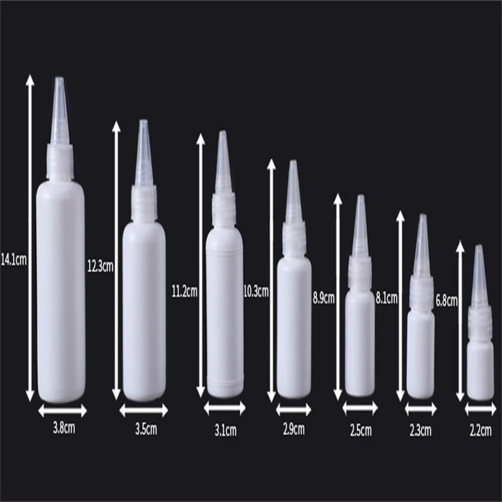 5/10/20/30/50/60/100ml Empty PE Plastic Glue Bottles With Screw-On Lids Squeeze Liquid Ink Oil Dropper Bottles