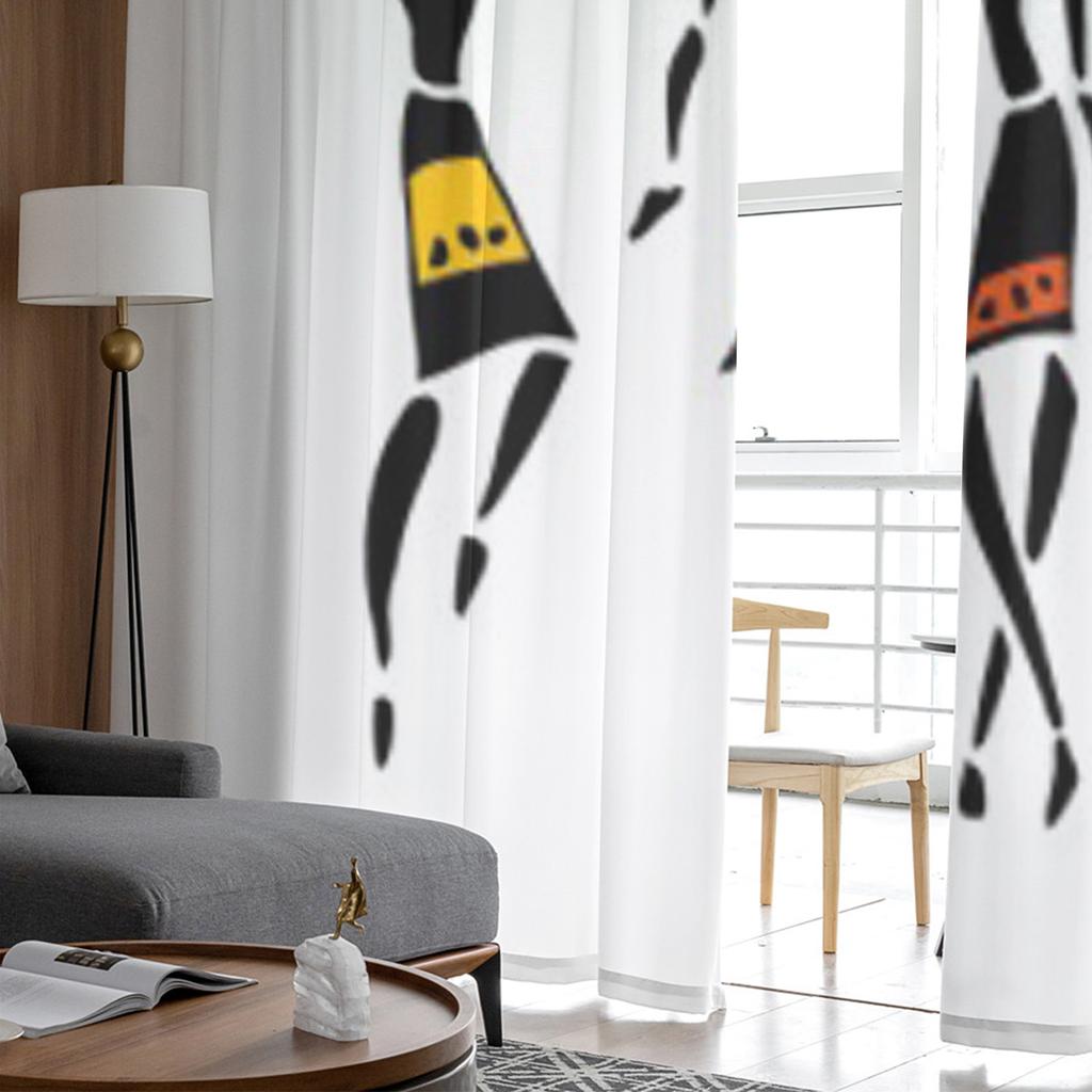 African Dancers White Tulle Sheer Curtains for Living Room the Room Bedroom Kitchen Decoration Voile Organza Curtains