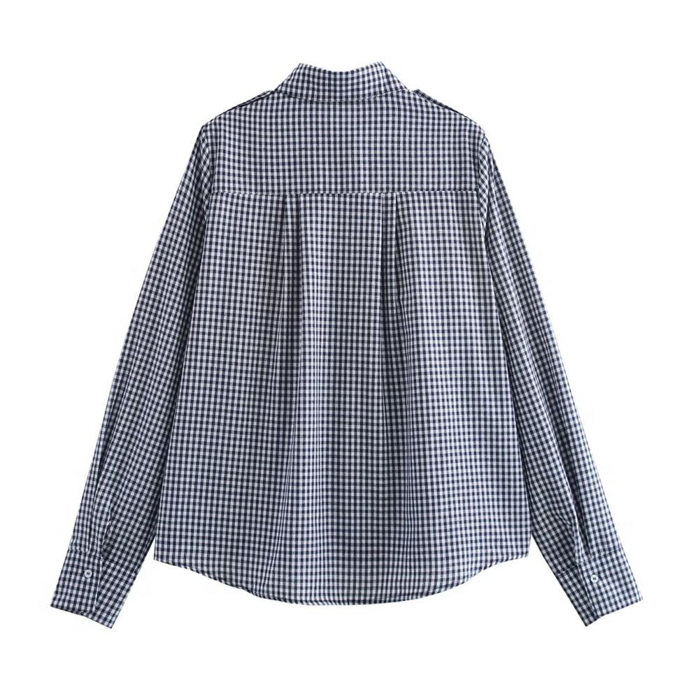 Women's 2024 Autumn/Winter High-End Check Shirt - Simple, Fashionable, Casual Design