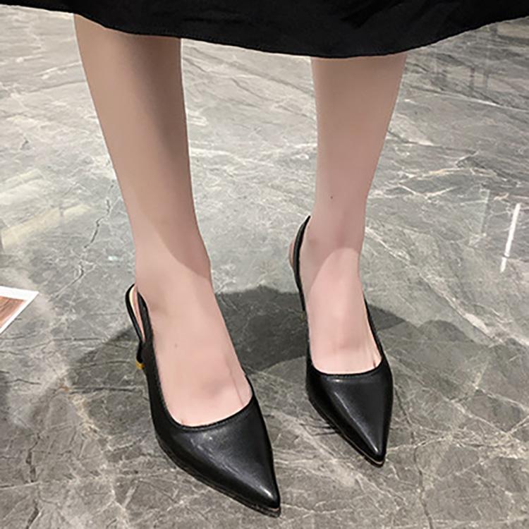 Women Pointed Toe High Thin Heels Sandals Casual PU Sexy Plus Size Shallow Mouth Single Shoes 35-42