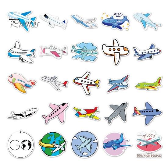 Graffiti Sticker 50Pcs Cartoon Waterproof Reusable DIY Self-Adhesive Aircraft Scrapbooking Pattern Phone Case Luggage Kids Gift Decorative