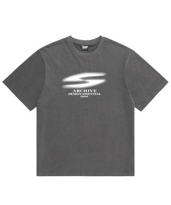 Geuliswi Glory Halftone Pigment T-Shirt Charcoal Black