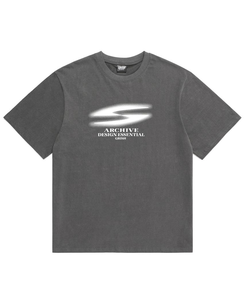 Geuliswi Glory Halftone Pigment T-Shirt Charcoal Black
