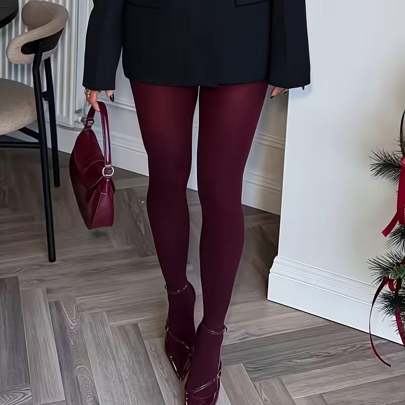 

Women S Tights Slim Stockings Pantyhose Super Elastic Leggings Wine Red Coffee Women S Media Sexy Tights Spring Autumn One Size