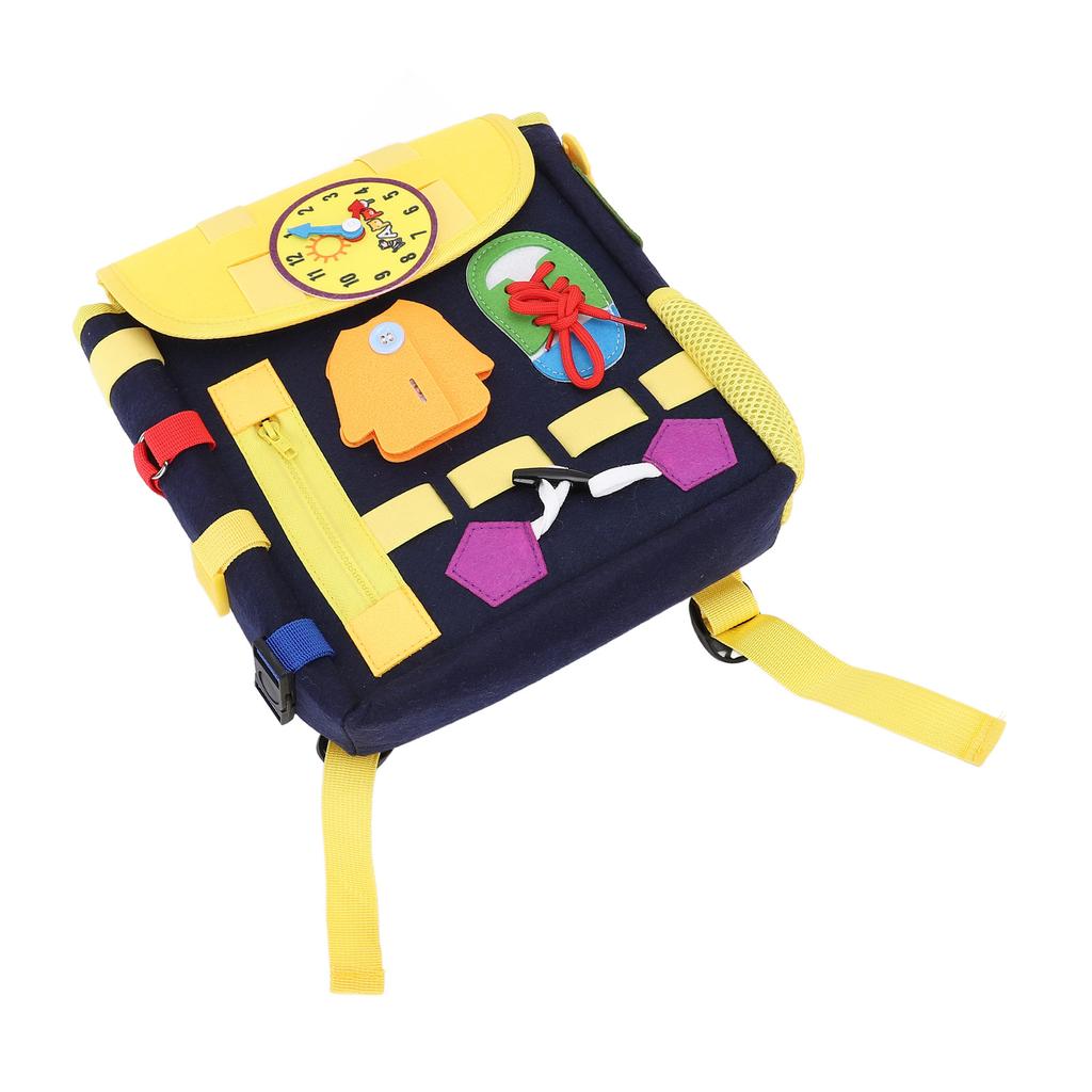Toddler Backpack with Buckles Felt Educational Learning Activity Sensory Backpack Large Capacity Bag
