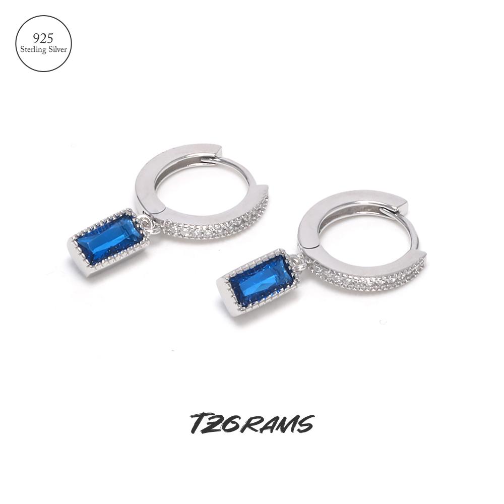

Элегантные простые серьги из стерлингового серебра 925 пробы с имитацией сапфира для женщин, нежные свадебные аксессуары
