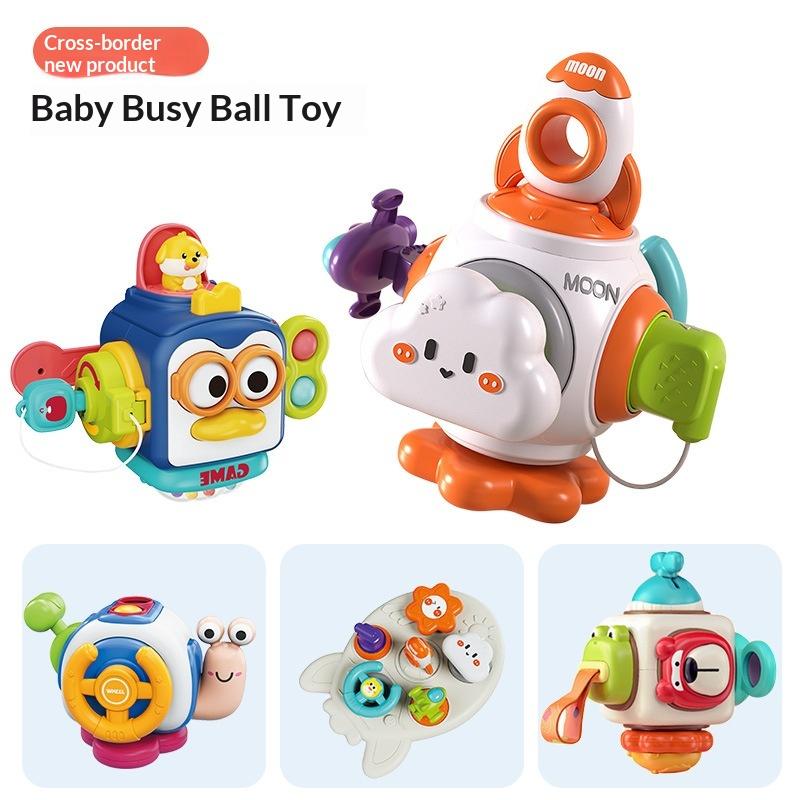 [J] 6 In 1 Busy Cube Baby Sensory Busy Ball Travel Toy Montessori Tactile Training Educational Toys