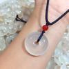 Ice Translucent White Chalcedony Ping An Kou Pendant Necklace for Men and Women