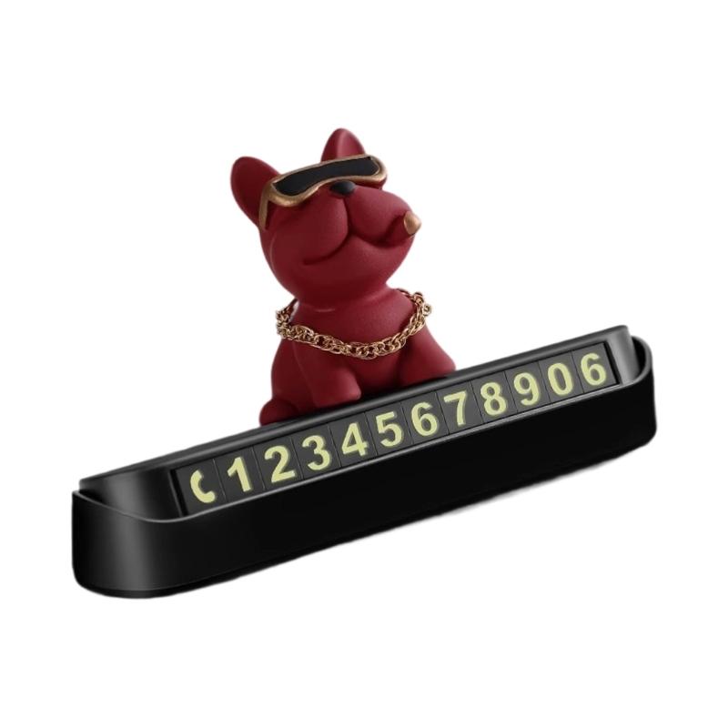 

3D Dog Parking Plate with Removable Digit Anti Slip Base Heat Resistant Car Accessory Privacy Shield Feature