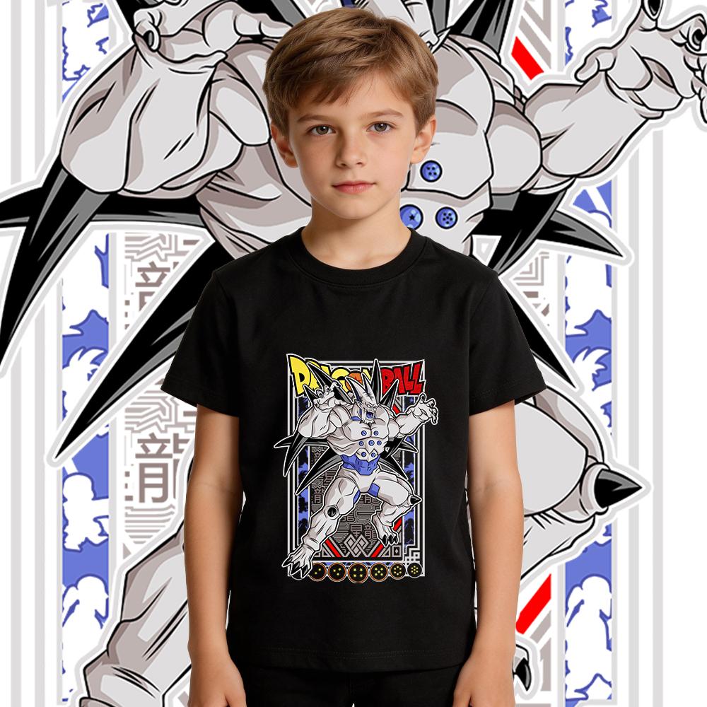 Dbz Syn Shenron Anime Print Cotton T Shirt for Kids Pure Cotton Casual Top Breathable Daily Wear for Boys and Girls