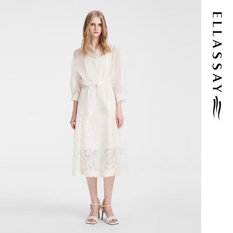 

ELLASSAY Floral Lace Two-Piece Shirt Dress