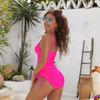New Sexy Solid Bikinis One Piece Set Swimsuit Women Plus Size Swimwear Beachwear Dress Summer Bathing Suit