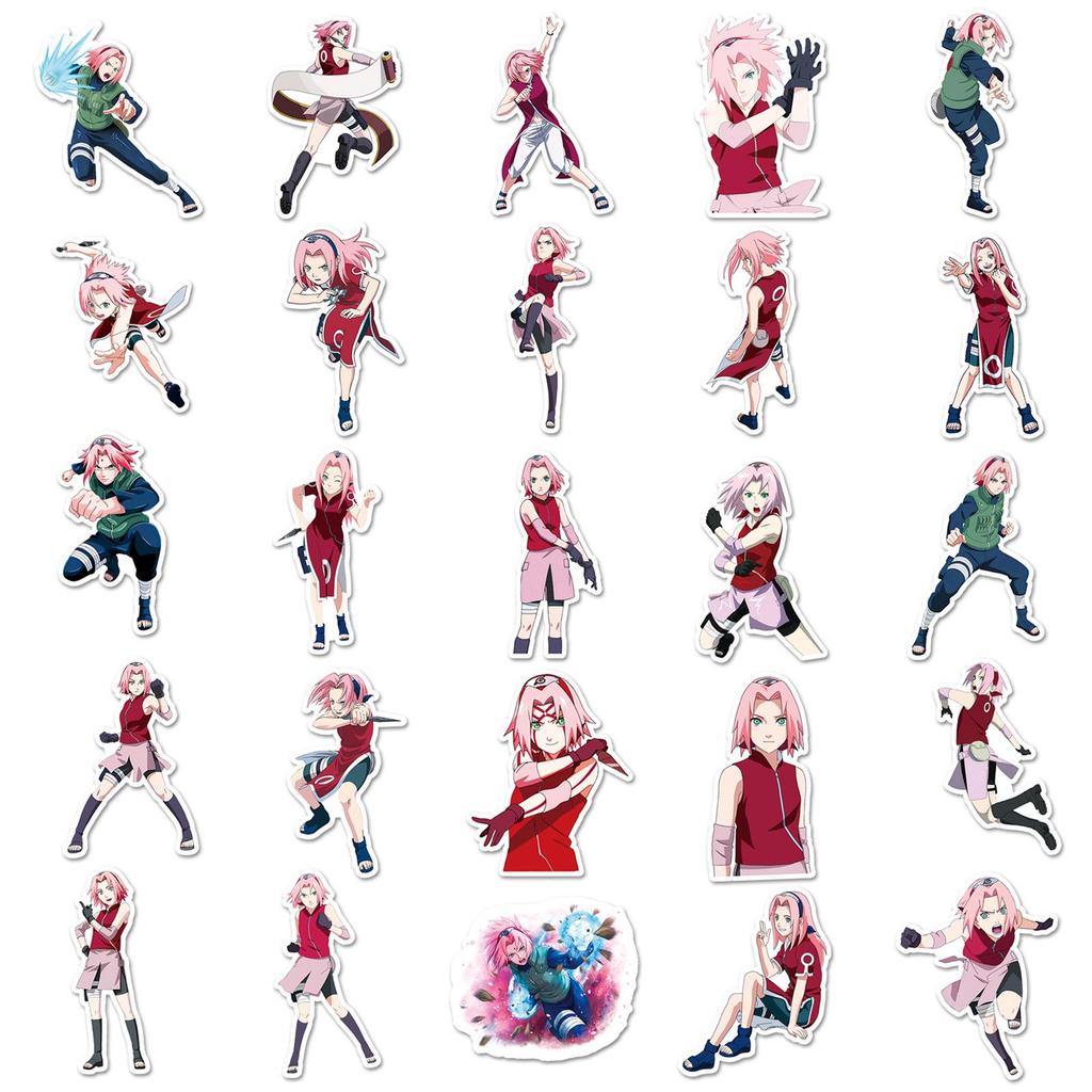 Cherry Blossom Naruto Anime Stickers - 50 Sheets for Journals or Decor.