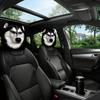 2Pcs Funny Skeptical Face Car Seat Headrest Protector Husky Headrest Covers  Vehicle Seat Accessory