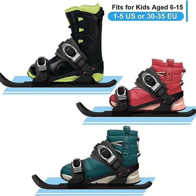 Thickened Mini Sled & Ski Boots: Anti-Slip Snowshoes & Dual-Plank Ice Skates for Outdoor Sports