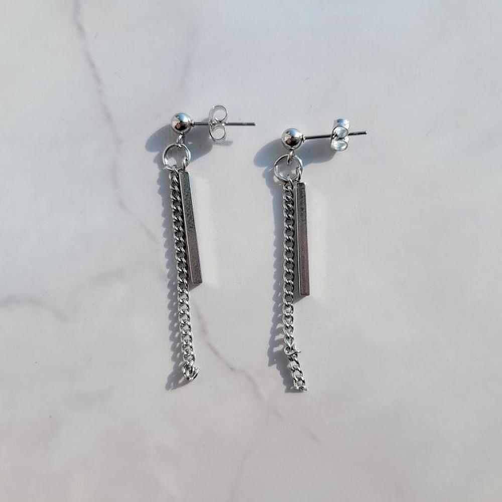 [Noblen] Surgical Steel Chain Bar Men's Piercing (S8639788)
