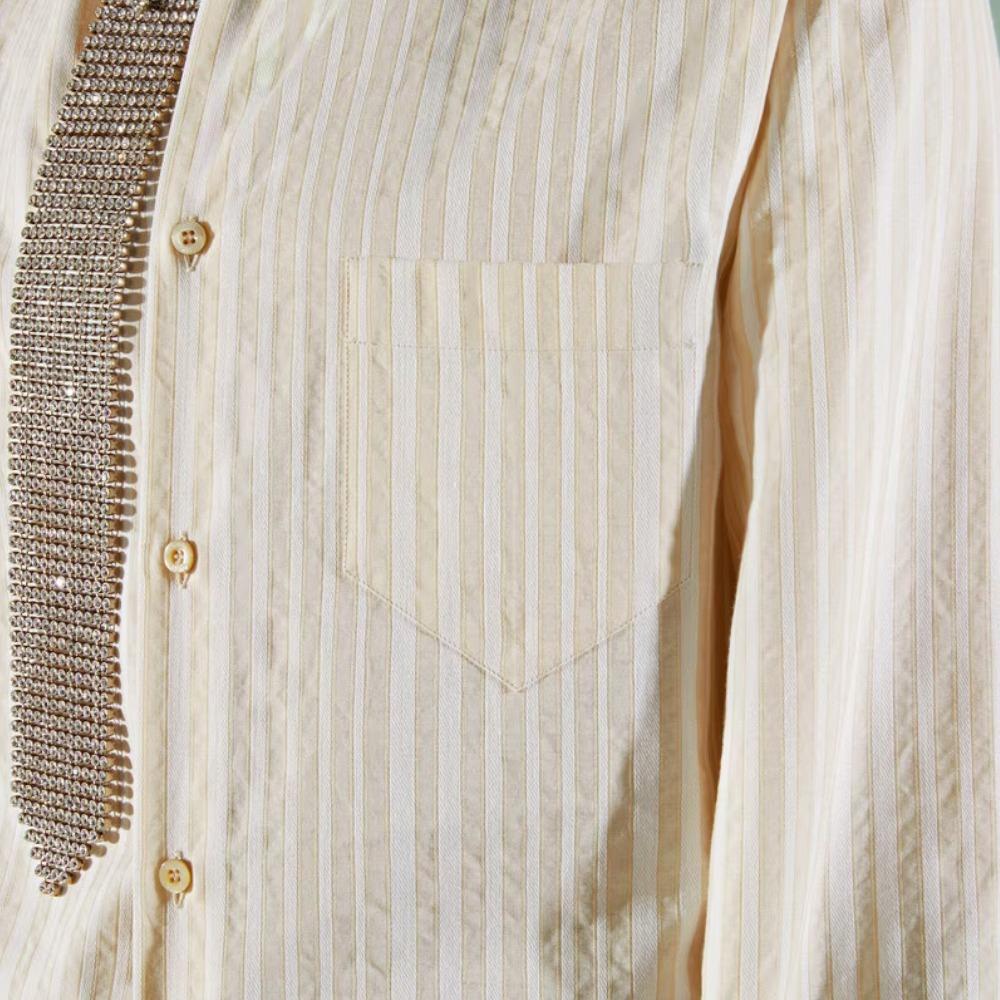 Gucci Washed Striped Long-sleeve Shirt 714693-ZAEC1-9863