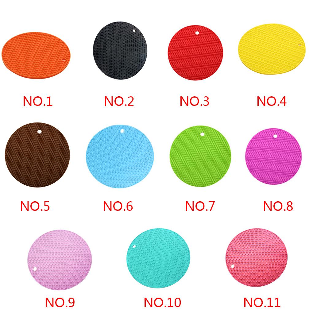 Round Silicone Heat Resistant Mat Non-Slip Coaster Placemat Saucepan Pot Holder