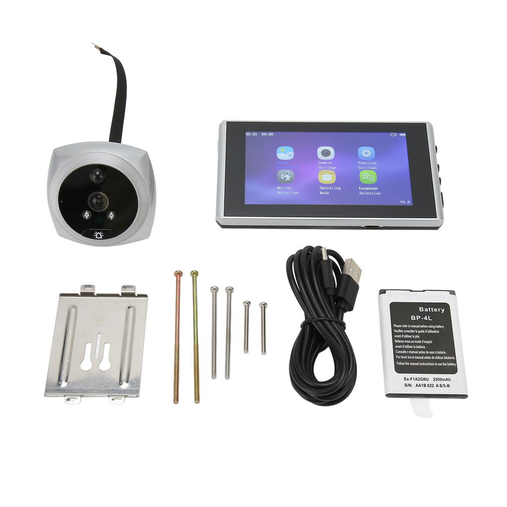 4.5in Smart Digital Door Viewer 160 Degree 1080P 2MP Camera Door Bell With IR Night Vision for Home