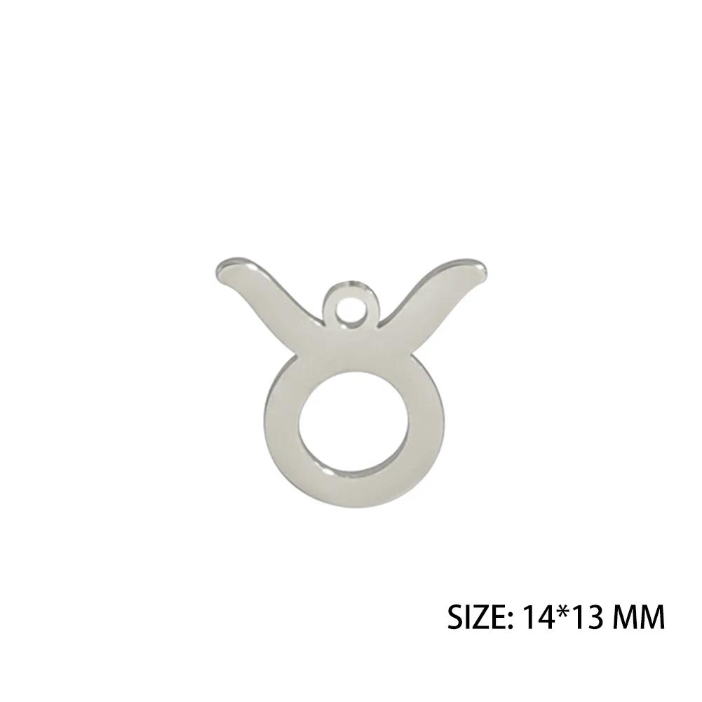 Teamer 12 Stück/Los Tierkreiszeichen Anhänger Edelstahl Horoskop Astrologisches Zeichen Anhänger für Halskette Armband Schmuckherstellung