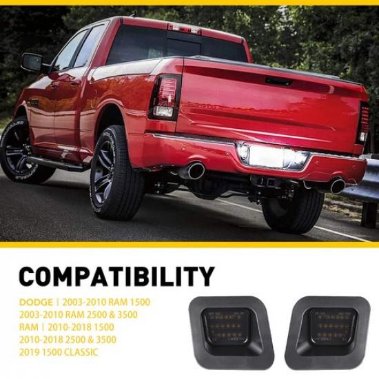 2X LED Plate License Light Rear Bumper Tag Lamp For 2003-2018 RAM 1500 2500 3500