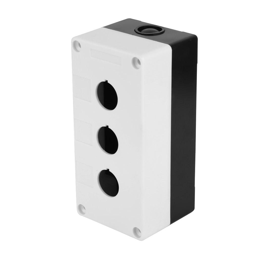 BX3 22mm Interruttore a Pulsante a Tre Fori Scatola di Protezione di Controllo Custodia Impermeabile (bianca)