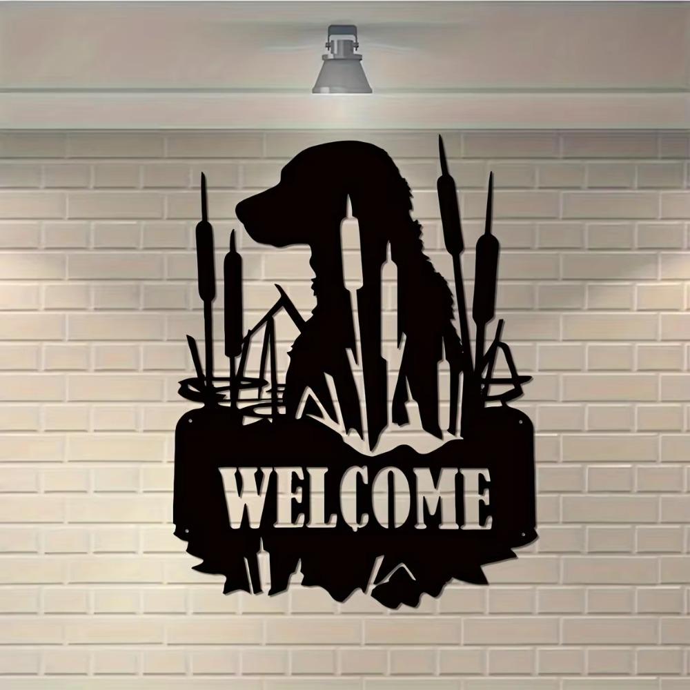 1pc Lab Welcome Sign - Metal Home Décor for Indoor and Outdoor Use, Stylish Wall Art Gift for Kitchen, Bathroom, Living Room