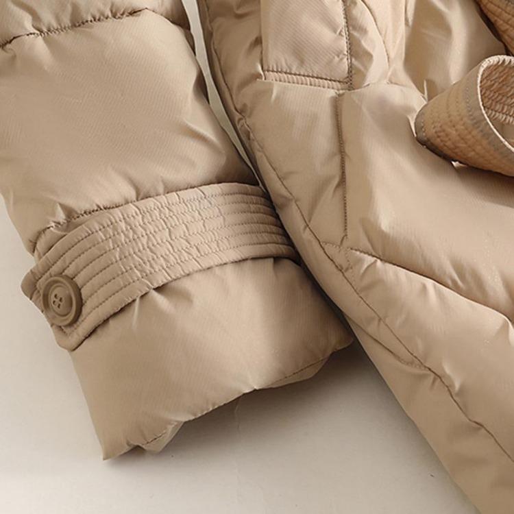 Elegant Women Winter Parka With Faux Fur Collar Belted Loose Fit Thick Warm Plus Size Long Overcoats