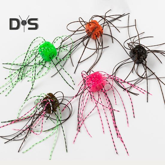 10 Pz 1.4CM/4G Esche Morbide a Dadi con Gonnellino Affondamento Lento Colorate PVC Artificiali Esche a Dadi Accessori per Pesca Acqua Dolce Acqua Salata Spigola Pesce Gatto