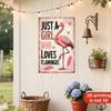 Vintage Pink Flamingo Metal Wall Art Just A Girl Who Loves Flamingos Retro Iron Sign Cute Farmhouse Decor Girls Bedroom